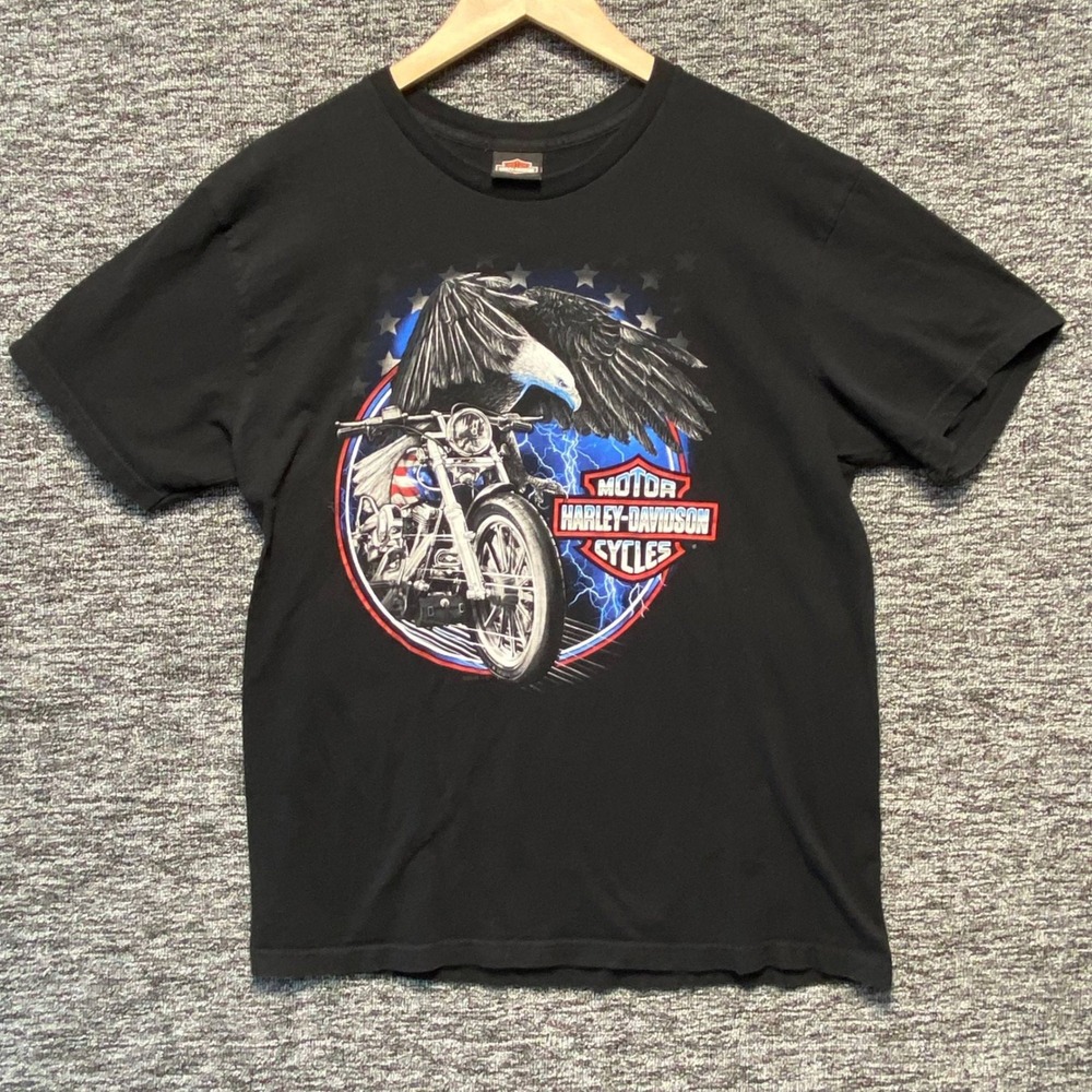 Harley Davidson T Shirt Mens Large Black Hillbilly Gatlinburg Eagle Graphic Tee